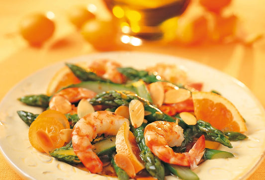 Sauté de crevettes et asperges